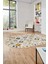 Baskılı Kaymaz Yıkanabilir Etnik Modern Oval Yolluk Mutfak Halısı Salon Halısı O-Modern-60-Sarı 5