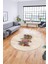 Baskılı Kaymaz Yıkanabilir Modern Yaprak Desen Yuvarlak Salon Halısı Y-Modern-50-Renkli 2