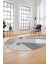 Baskılı Kaymaz Taban Yıkanabilir Şık Modern Yolluk Mutfak Oval Salon Halısı O-Modern-09-Gri 2