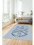 Baskılı Kaymaz Yıkanabilir Şık Modern Yolluk Mutfak Halısı Salon Halısı Modern-59-Mavi 2