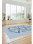 Baskılı Kaymaz Yıkanabilir Şık Modern Yolluk Mutfak Halısı Salon Halısı Modern-59-Mavi 3