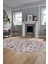 Baskılı Kaymaz Yıkanabilir Modern Kelebek Desen Oval Yolluk Salon Halısı O-Modern-51-Pembe 1
