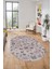 Baskılı Kaymaz Yıkanabilir Modern Kelebek Desen Oval Yolluk Salon Halısı O-Modern-51-Pembe 4