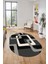 Şık Baskılı Kaymaz Yıkanabilir Modern Oval Yolluk Koridor Mutfak Salon Halısı O-Modern-40-Gri 5
