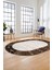 Etnik Baskılı Kaymaz Taban Yıkanabilir Oval Yolluk Mutfak Salon Halısı O-MODERN-119-KAHVE 3