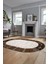 Etnik Baskılı Kaymaz Taban Yıkanabilir Oval Yolluk Mutfak Salon Halısı O-MODERN-119-KAHVE 5