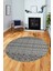 Kilim Desen Özel Tasarım Kaymaz Yıkanabilir Yuvarlak Mutfak Salon Halısı Y-Modern-86-Gri 1