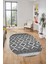 3D Dijital Kaymaz Yıkanabilir Şık Kilim Desen Oval Yolluk Halısı Salon Halısı O-Modern-69-Gri 3