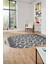 3D Dijital Kaymaz Yıkanabilir Şık Kilim Desen Oval Yolluk Halısı Salon Halısı O-Modern-69-Gri 4