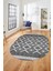 3D Dijital Kaymaz Yıkanabilir Şık Kilim Desen Oval Yolluk Halısı Salon Halısı O-Modern-69-Gri 5