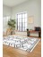 Modern Sade Desen Dijital Kaymaz Yıkanabilir Yolluk Mutfak Salon Halısı Modern-91-Siyah 4