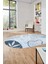 Yaprak Desen Modern Tasarım Dijital Kaymaz Yıkanabilir Oval Yolluk Salon Halısı O-Modern-79-Mavi 3