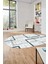 Sade Desen Modern Tasarım Dijital Kaymaz Yıkanabilir Oval Yolluk Salon Halısı O-Modern-80-Mavi 3