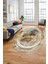 Baskılı Kaymaz Yıkanabilir Modern Mermer Desen Oval Yolluk Salon Halısı O-Modern-46-Gold 2