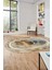 Baskılı Kaymaz Yıkanabilir Modern Mermer Desen Oval Yolluk Salon Halısı O-Modern-46-Gold 5