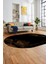 Modern Yaprak Desen Dijital Kaymaz Yıkanabilir Oval Yolluk Mutfak Salon Halısı O-Modern-26-Kahve 5