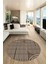 Sade Desen Baskılı Kaymaz Taban Yıkanabilir Modern Yuvarlak Salon Halısı Y-MODERN-110-KAHVE 3