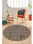 Sade Desen Baskılı Kaymaz Taban Yıkanabilir Modern Yuvarlak Salon Halısı Y-MODERN-110-KAHVE 4