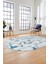 Modern Desen Özel Tasarım Dijital Kaymaz Yıkanabilir Oval Yolluk Salon Halısı O-Modern-82-Mavi 5
