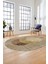 Baskılı Kaymaz Taban Yıkanabilir Modern Yolluk Mutfak Oval Salon Halısı O-Modern-01-Kahve 2