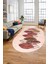 Baskılı Kaymaz Taban Yıkanabilir Yaprak Desenli Yolluk Mutfak Oval Salon Halısı O-Modern-08-Bordo 5