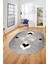 Şık Modern Desenli Dijital Kaymaz Yıkanabilir Oval Yolluk Mutfak Salon Halısı O-Modern-12-Gri 1