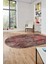 Modern Desen Dijital Kaymaz Yıkanabilir Oval Yolluk Mutfak Salon Halısı O-Modern-90-Pembe 3