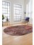 Modern Desen Dijital Kaymaz Yıkanabilir Oval Yolluk Mutfak Salon Halısı O-Modern-90-Pembe 5
