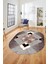 Şık Modern Desenli Dijital Kaymaz Yıkanabilir Oval Yolluk Mutfak Salon Halısı O-Modern-12-Bordo 1
