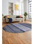 Kilim Desen Özel Tasarım Dijital Kaymaz Yıkanabilir Oval Yolluk Salon Halısı O-Modern-83-Mavi 1