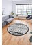 3D Kaymaz Yıkanabilir Şık Kilim Desen Yuvarlak Mutfak Halısı Salon Halısı Y-Modern-68-Gri 1