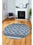 3D Dijital Kaymaz Yıkanabilir Şık Kilim Desen Yuvarlak Mutfak Halısı Salon Halısı Y-Modern-69-Mavi 2