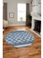 3D Dijital Kaymaz Yıkanabilir Şık Kilim Desen Yuvarlak Mutfak Halısı Salon Halısı Y-Modern-69-Mavi 5
