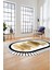 Renkli Modern Dijital Kaymaz Yıkanabilir Oval Yolluk Mutfak Salon Halısı O-Modern-22-Kahve 1