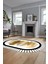 Renkli Modern Dijital Kaymaz Yıkanabilir Oval Yolluk Mutfak Salon Halısı O-Modern-22-Kahve 3