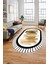 Renkli Modern Dijital Kaymaz Yıkanabilir Oval Yolluk Mutfak Salon Halısı O-Modern-22-Kahve 4