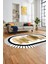 Renkli Modern Dijital Kaymaz Yıkanabilir Oval Yolluk Mutfak Salon Halısı O-Modern-22-Kahve 5