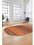Modern Kilim Dijital Kaymaz Yıkanabilir Oval Yolluk Mutfak Salon Halısı O-Modern-17-Turuncu 1