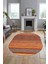 Modern Kilim Dijital Kaymaz Yıkanabilir Oval Yolluk Mutfak Salon Halısı O-Modern-17-Turuncu 2