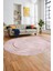 Baskılı Kaymaz Yıkanabilir Zarif Modern Oval Yolluk Mutfak Halısı Salon Halısı O-Modern-62-Pembe 2