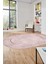 Baskılı Kaymaz Yıkanabilir Zarif Modern Oval Yolluk Mutfak Halısı Salon Halısı O-Modern-62-Pembe 4