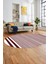 Baskılı Kaymaz Yıkanabilir Sade Modern Oval Yolluk Mutfak Halısı Salon Halısı O-Modern-63-Bordo 2