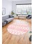 Baskılı Kaymaz Yıkanabilir Şık Yuvarlak Mutfak Halısı Salon Halısı Y-Modern-56-Pembe 2