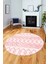 Baskılı Kaymaz Yıkanabilir Şık Yuvarlak Mutfak Halısı Salon Halısı Y-Modern-56-Pembe 3
