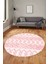 Baskılı Kaymaz Yıkanabilir Şık Yuvarlak Mutfak Halısı Salon Halısı Y-Modern-56-Pembe 5