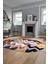 Etnik Modern Desen Dijital Kaymaz Yıkanabilir Oval Yolluk Mutfak Salon Halısı O-Modern-24-Renkli 3