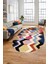 Etnik Modern Desen Dijital Kaymaz Yıkanabilir Oval Yolluk Mutfak Salon Halısı O-Modern-24-Renkli 4
