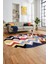 Etnik Modern Desen Dijital Kaymaz Yıkanabilir Oval Yolluk Mutfak Salon Halısı O-Modern-24-Renkli 5