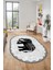 Fil Desen Baskılı Kaymaz Taban Yıkanabilir Modern Oval Yolluk Salon Halısı O-MODERN-101-GRİ 1