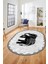 Fil Desen Baskılı Kaymaz Taban Yıkanabilir Modern Oval Yolluk Salon Halısı O-MODERN-101-GRİ 3